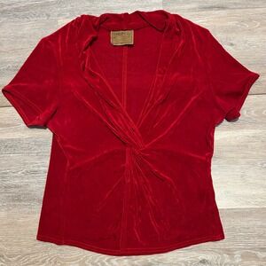 Saddle Ridge‎ Twist Front Blouse Red Large Made in USA